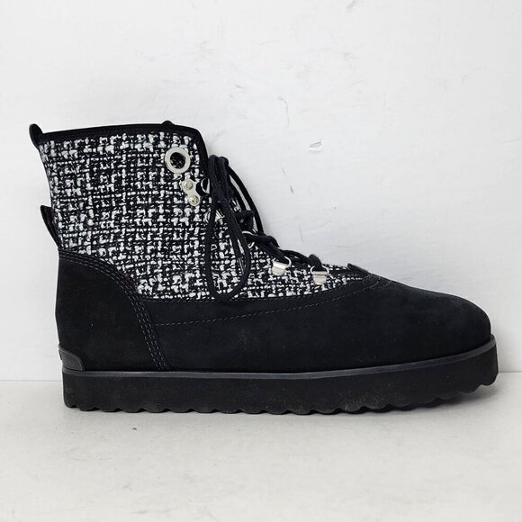 Larroude Vail Boot In Black Tweed and Suede, Women's 8.5 - Picture 2 of 11